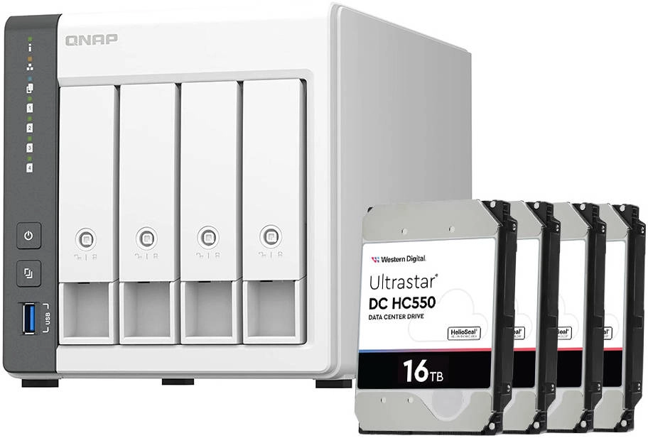 QNAP TS-433 4 Bay 64TB NAS with WD 16TB (4x16TB) Ultrastar HC550 SATA-6Gb/s HDD Review