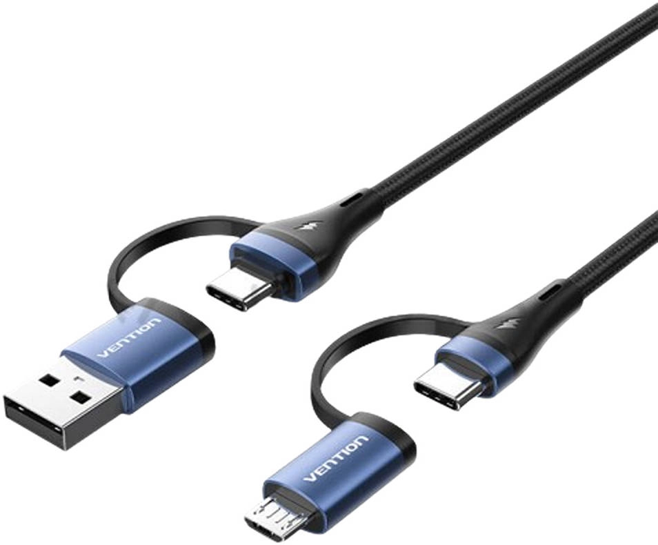 Vention 4-in-1 USB-C 2.0 Fast Charging Data Cable Review (100W, CTLLF)
