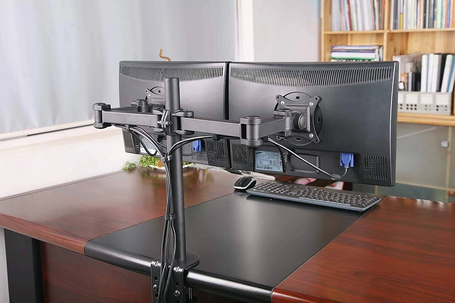 AWH Dual LCD LED Monitor Desk Mount Stand &#8211; Fully Adjustable Arm fits 2 Screens up to 27&#8243; &#8211; Review