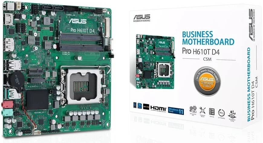 ASUS Pro H610T D4-CSM LGA 1700 Mini-ITX Business Motherboard Review