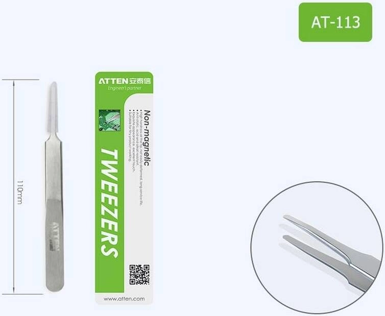 ATTEN Stainless Steel Tweezers AT-113 Series Round Tip Pointed Review &#8211; Best Price in UAE