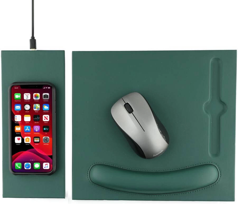 Memorii DOBERAN 10W Wireless Charger PU Mouse Pad, Dark Green Review