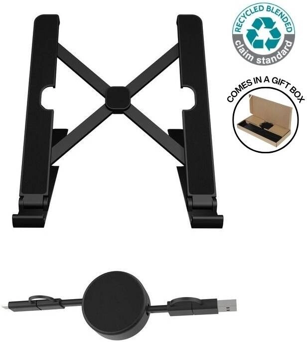 Memorii BRELA Set of Recycled Laptop Stand and Ret retractable cable, Black Review