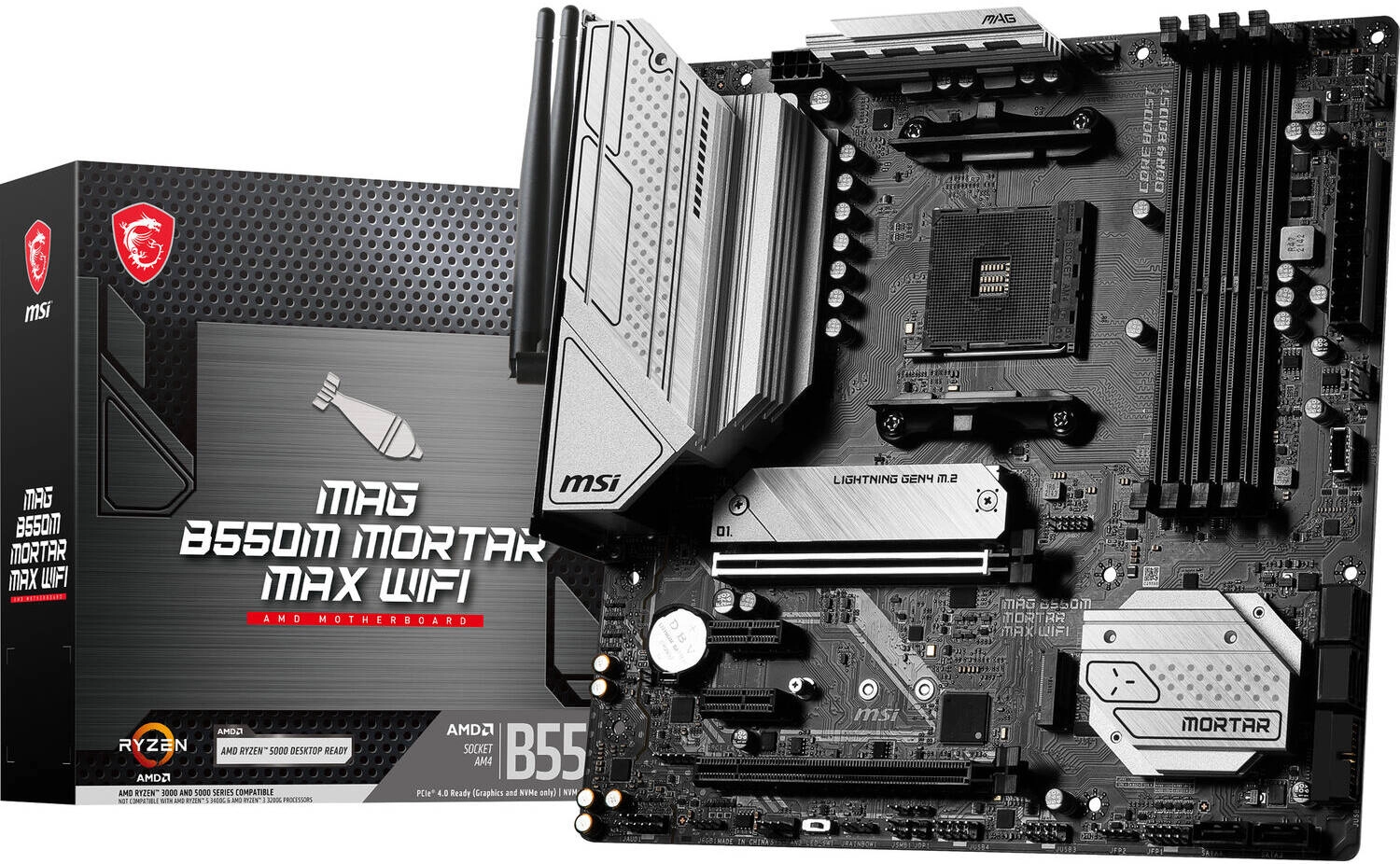 MSI MAG B550M Mortar Max WIFI AM4 mATX AMD Motherboard Review (911-7C94-053)