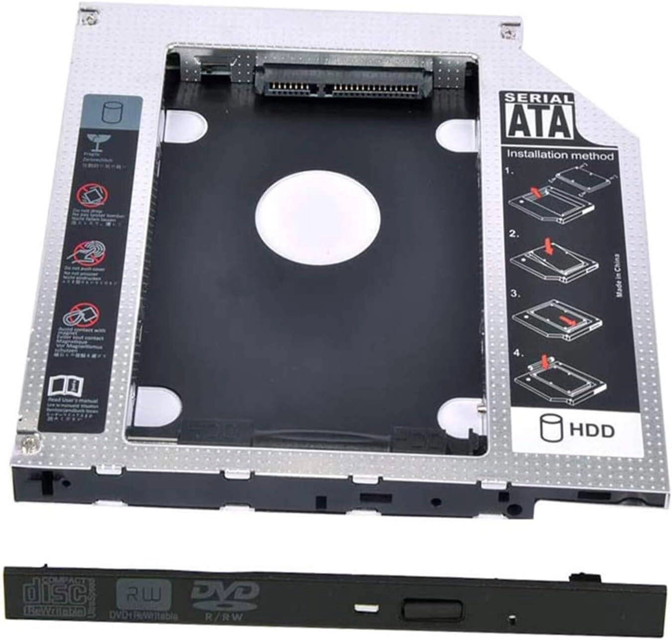 Universal 12.7mm SATA to SATA 2nd SSD HDD Hard Drive Caddy Case Adapter Tray Enclosure for Laptop CD/DVD-ROM Optical Bay &#8211; Review