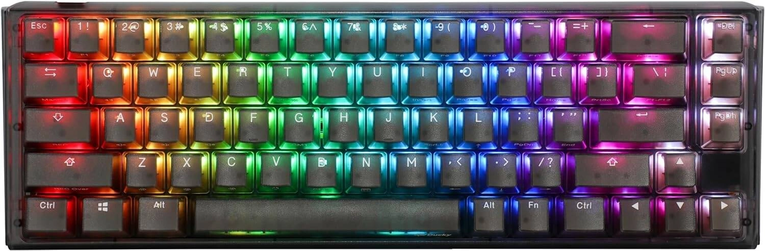 Ducky One 3 Aura Black SF 65 Arabic PBT Seamless double shot AC-Style Keycaps Myst Black case RGB LED Red Switch Keyboard Review