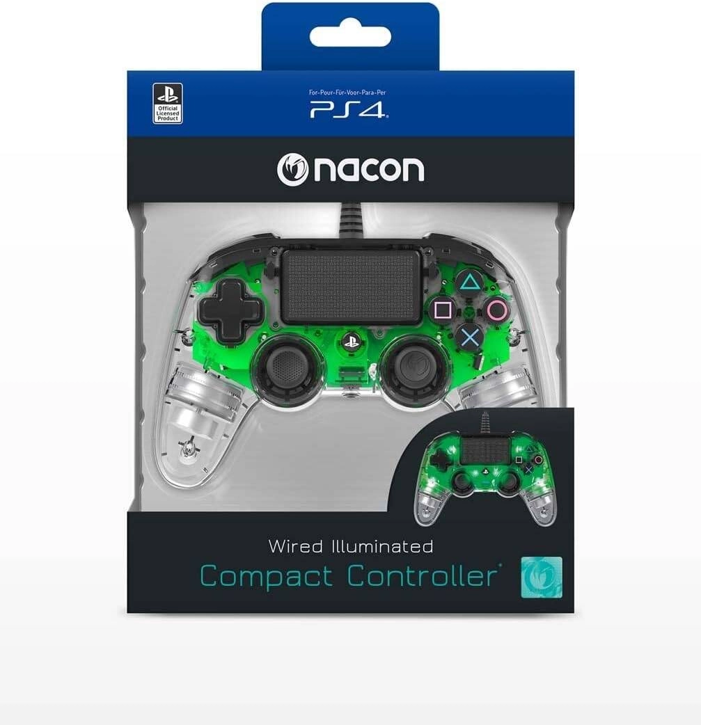 Nacon Wired Illuminated Compact Controller for PlayStation 4, Green Review