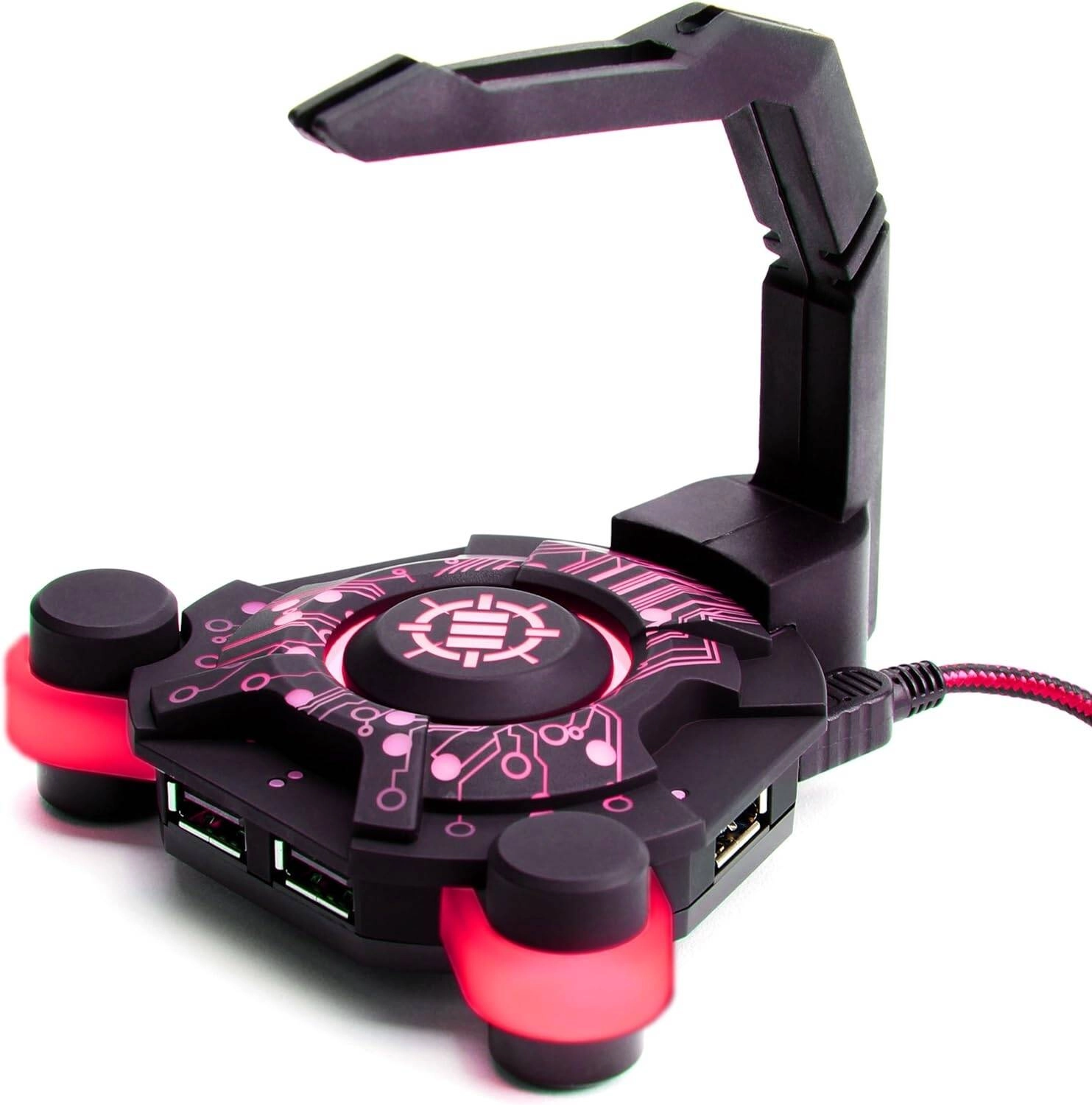 ENHANCE LED Gaming Mouse Bungee Cord Holder with 4-Port USB Hub &#8211; Red Lighting Review