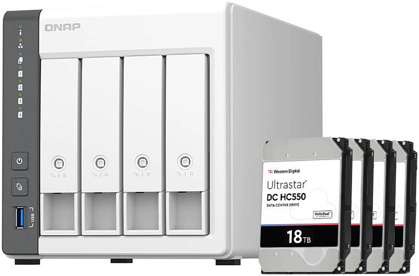 QNAP TS-433 4 Bay 72 TB NAS with WD 18TB (4x18TB) Ultrastar HC550 SATA Review