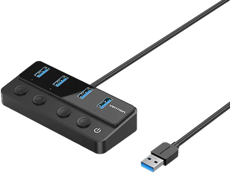 Vention USB 3.0 to USB 3.0 x 4+USB C Hub Review: Powerful Expansion with Individual Switches