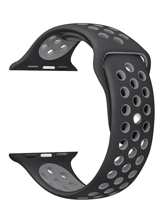 Soft Silicone Sport Strap For Apple Watch 42mm Black/Grey (NIKBG) Review