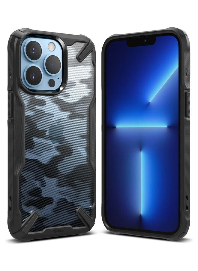 Hard Fusion-X Ergonomic Transparent Shock Absorption TPU Bumper for iPhone 13 Pro Max Camo Black (I13PM-RE-XF-CB) Review