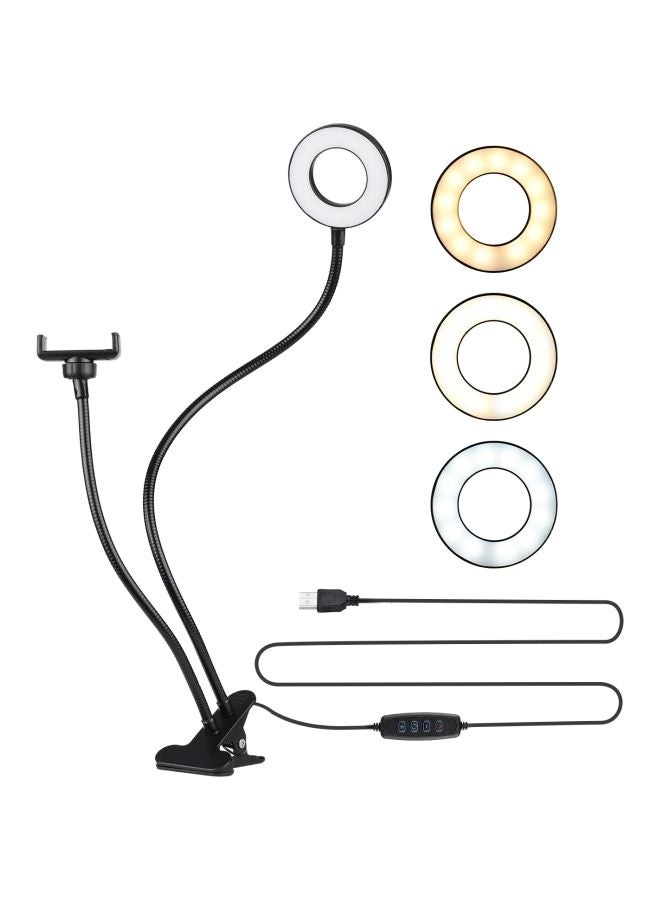 2-In-1 LED Ring Light With Cell Phone Holder Stand Black/White (1D8390) Review