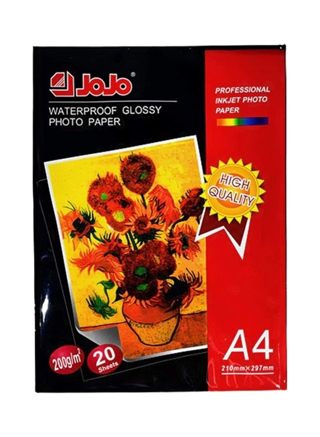 20 Sheet Waterproof Glossy Inkjet Photo Paper A4 (200G-20S) Review