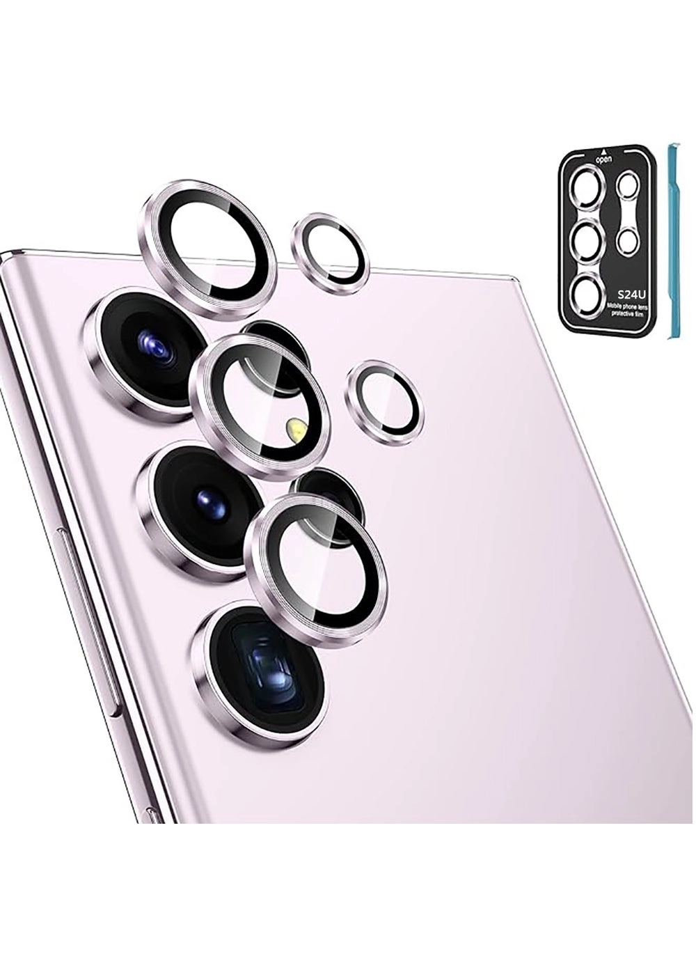 (3+2PCS) Samsung Galaxy S24 Ultra 5G Camera Lens Protector Review &#8211; Lavender