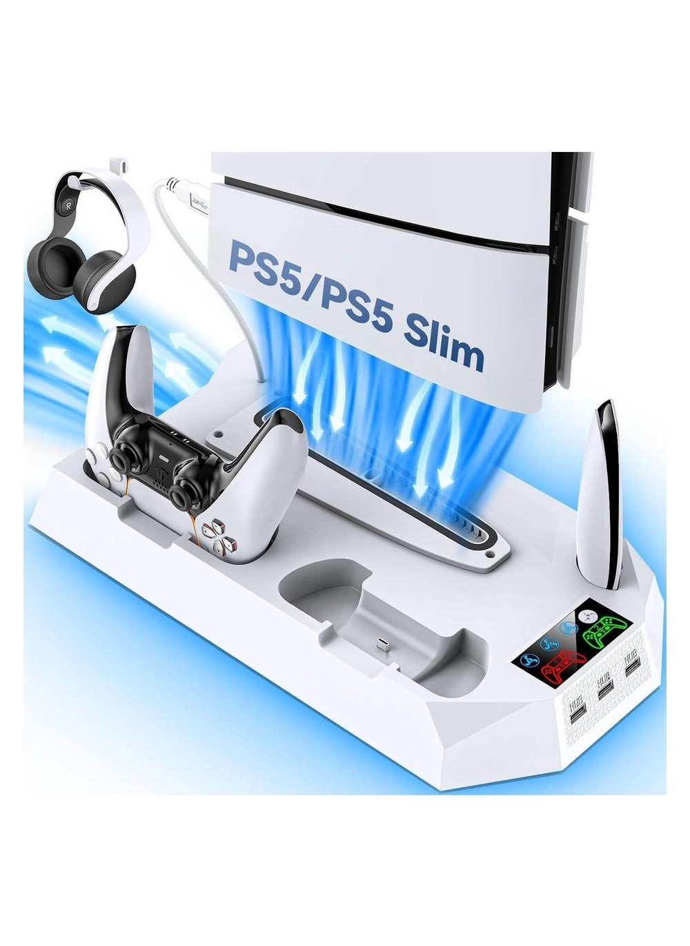 PS5 Slim Stand with Cooling Station &#038; Dual Controller Charging Station Review (Model: White)