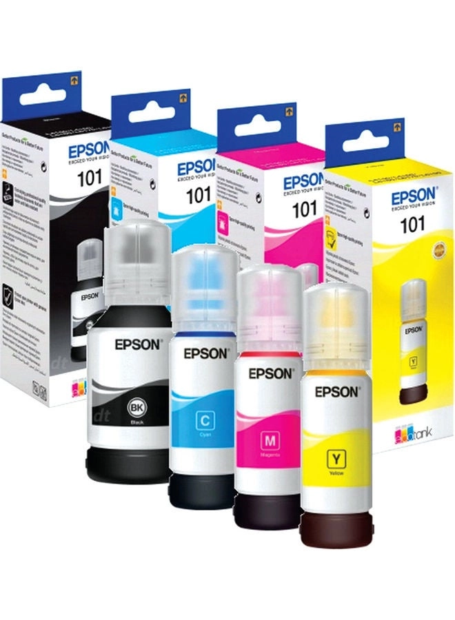 4-Piece Ink Bottle Set Multicolour (101 Epson Black|Cyan|Magenta|Yellow) Review