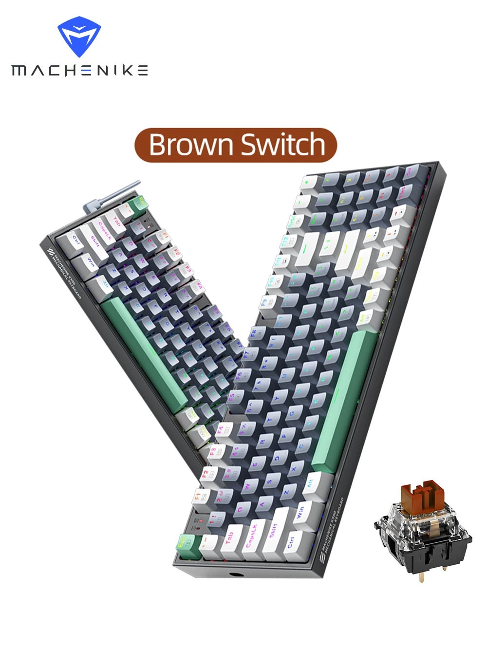 MACHENIKE K500-B94 94 Keys Gaming Keyboard Review: Brown Switch, RGB, &#038; Hot-Swappable