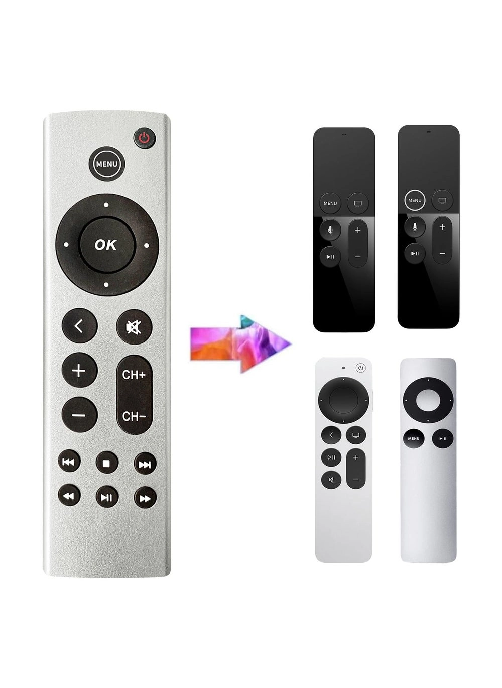 Universal Remote Control Replacement for Apple TV 4K (A2843, A2737 &#038; More)