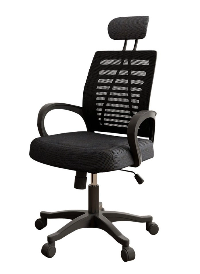 Office Chair Desk Chair Ergonomic Home Office Desk Chairs Computer Chair Gaming Chair with Comfortable Armrests Mesh Desk Chairs with Wheels Office Desk Chair Task Chair with Lumbar Support (Black with headrest)