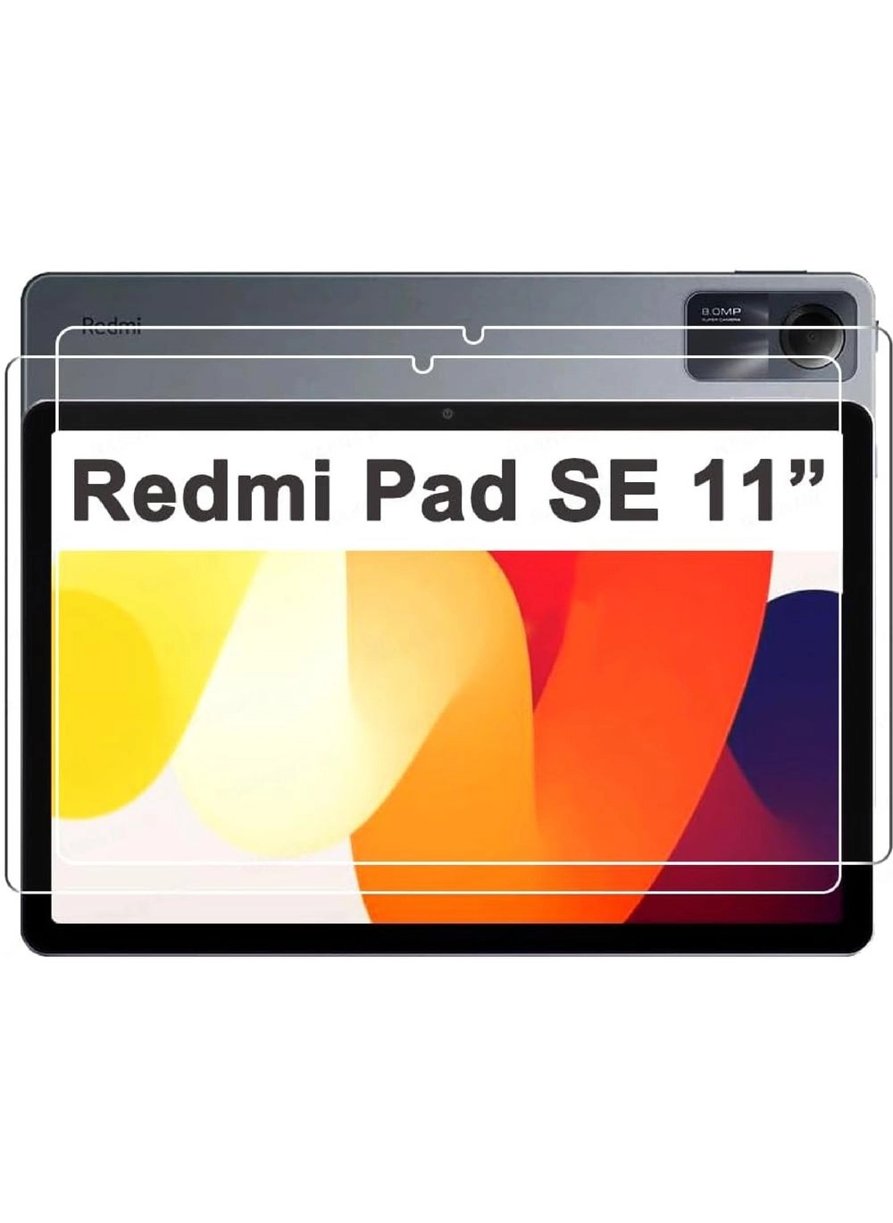 2Pcs Screen Protector for Redmi Pad SE 11 inch 2023 Tempered Glass (Rock Screen Protectors)