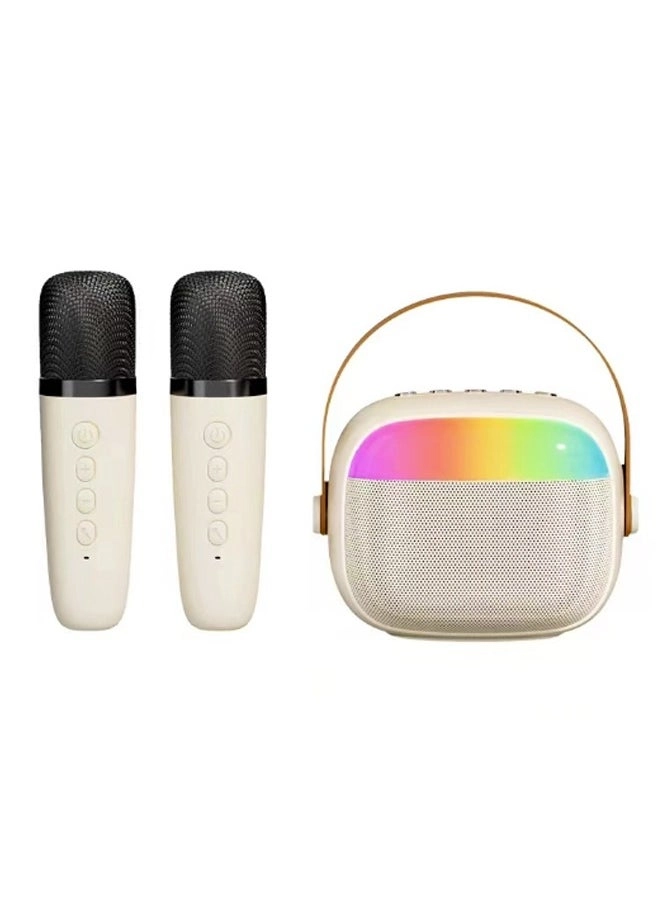 Mini Karaoke Machine with 2 Wireless Microphones (white3) Review