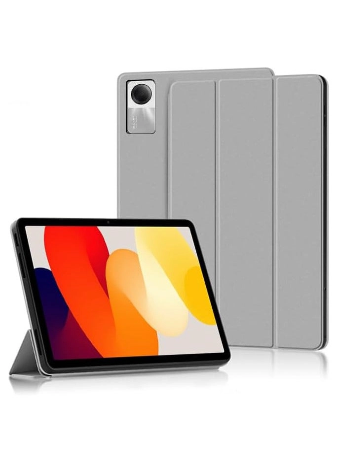 Redmi Pad SE 11&#8243; 2023 Case Review: Grey Leather Shell Shockproof Case