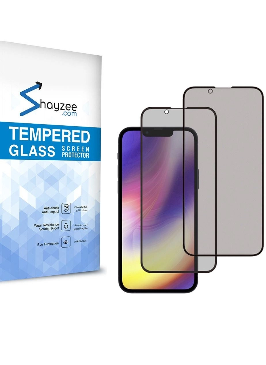 2 Pack Privacy Anti-Spy Tempered Glass Screen Protector For iPhone 13 Pro Max 6.7 Inch Black (Model Number: iphone13)
