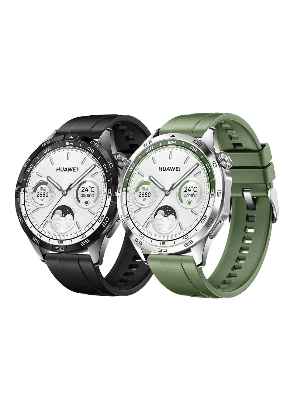 2 PCS Replacement Strap Silicone Band for Huawei Watch GT4 46mm (Black/Green) Review