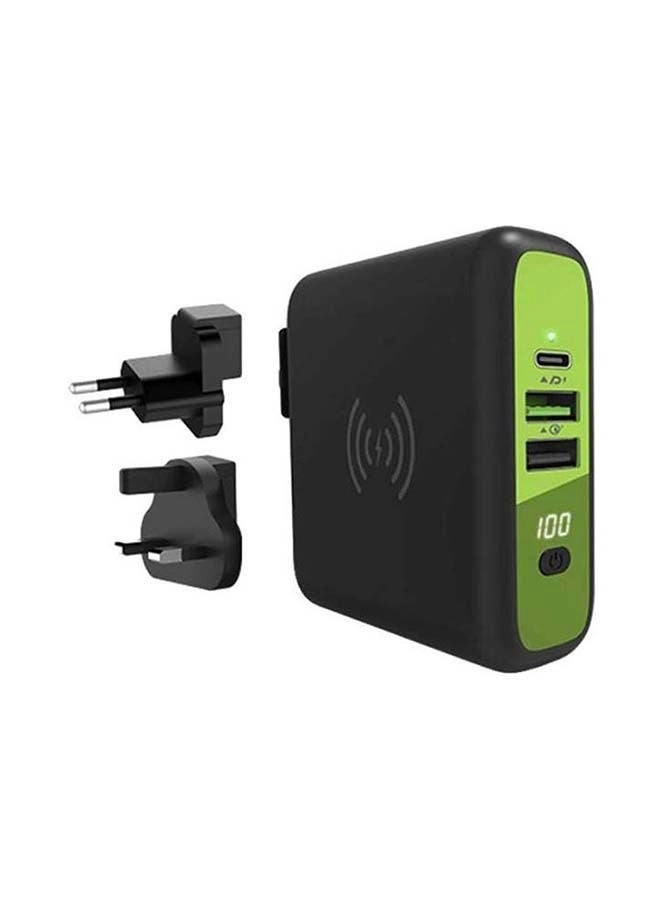 8000 mAh Mbala.Qi Power Bank With Wireless And Wall Charger Black/Green (G-KITWIRELESS)