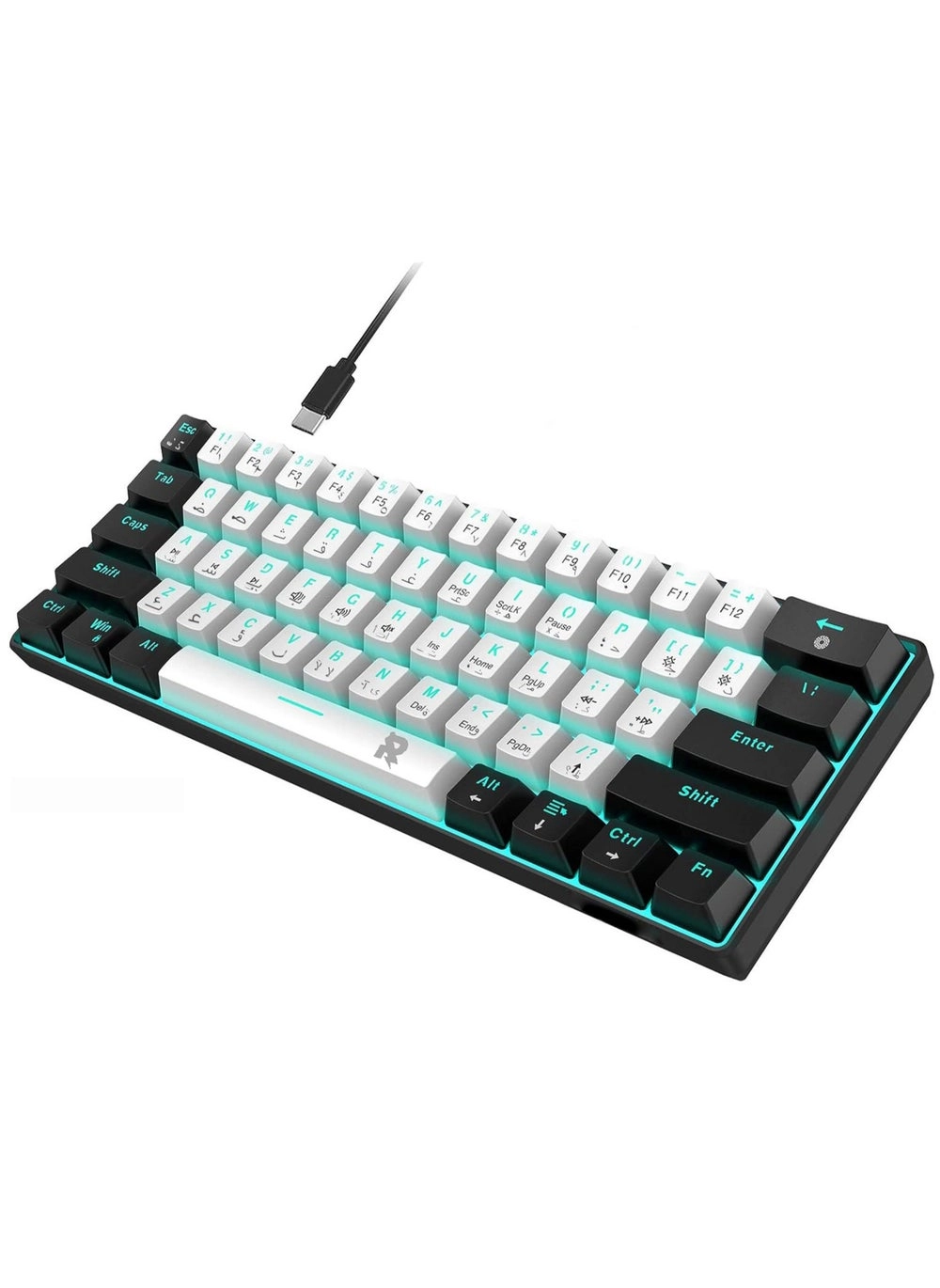 61 keys Wired 60% Arabic English Mechanical Gaming Keyboard Rock Keyboard &#8211; Review