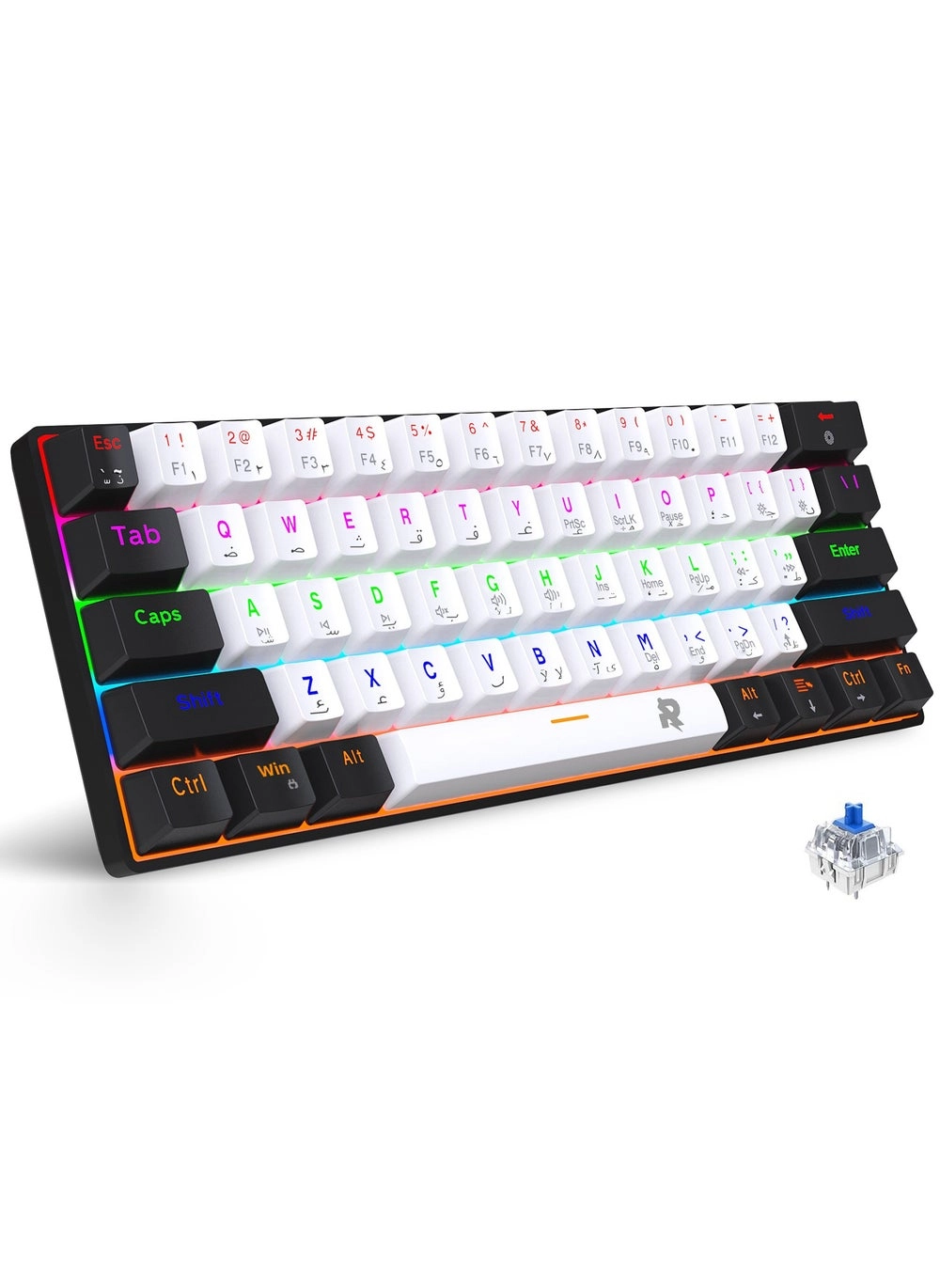 61keys Wired 60% Arabic English Mechanical Gaming Keyboard Blue Switch Full Anti-ghosting Portable Mini Keyboard for Windows Laptop PC Mac &#8211; Rock Keyboard Review