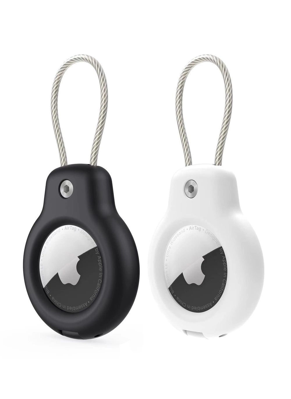 Compatible with Apple AirTag Secure Holder with Wire Cable (Black+White) Review