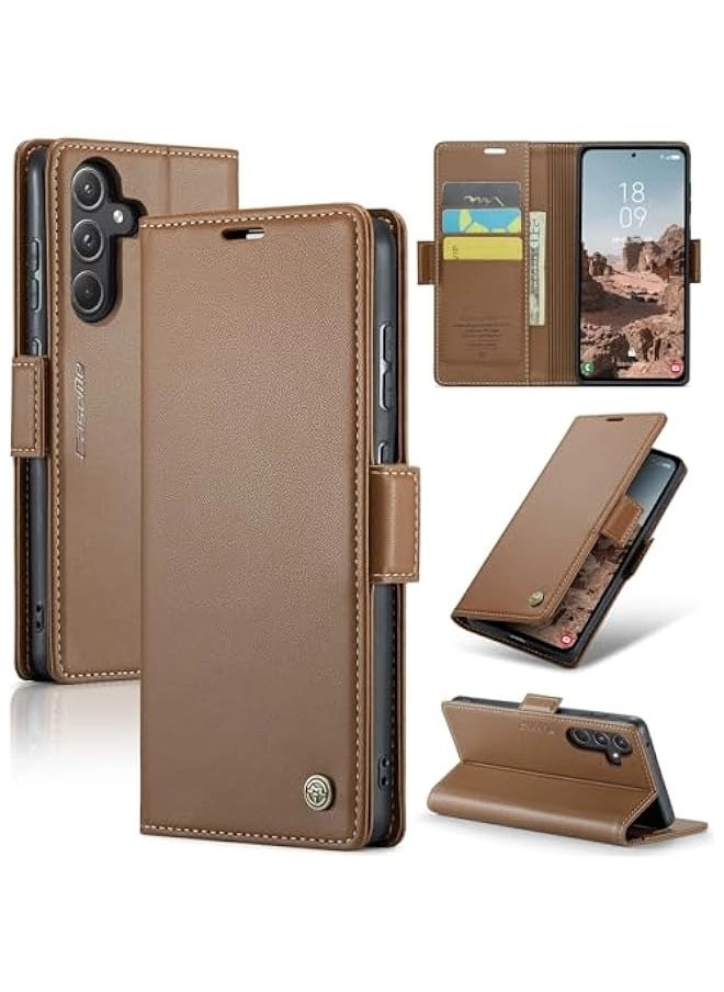 Samsung Galaxy A55 5G RFID Blocking Wallet Flip Case (SX A55) &#8211; Brown &#8211; Review