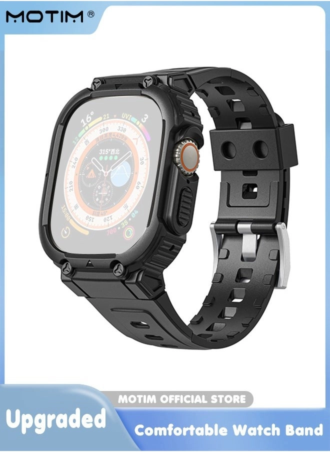 Compatible with Apple Watch Band 44mm/45mm with Case (Black-44mm/45mm) Review