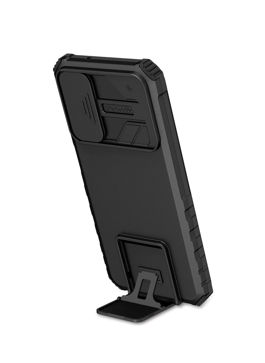 Vivo Y72 5G/Y53S Black Phone Case Review: Telescopic Stand &#038; Sliding Camera Cover &#8211; Model Black 02
