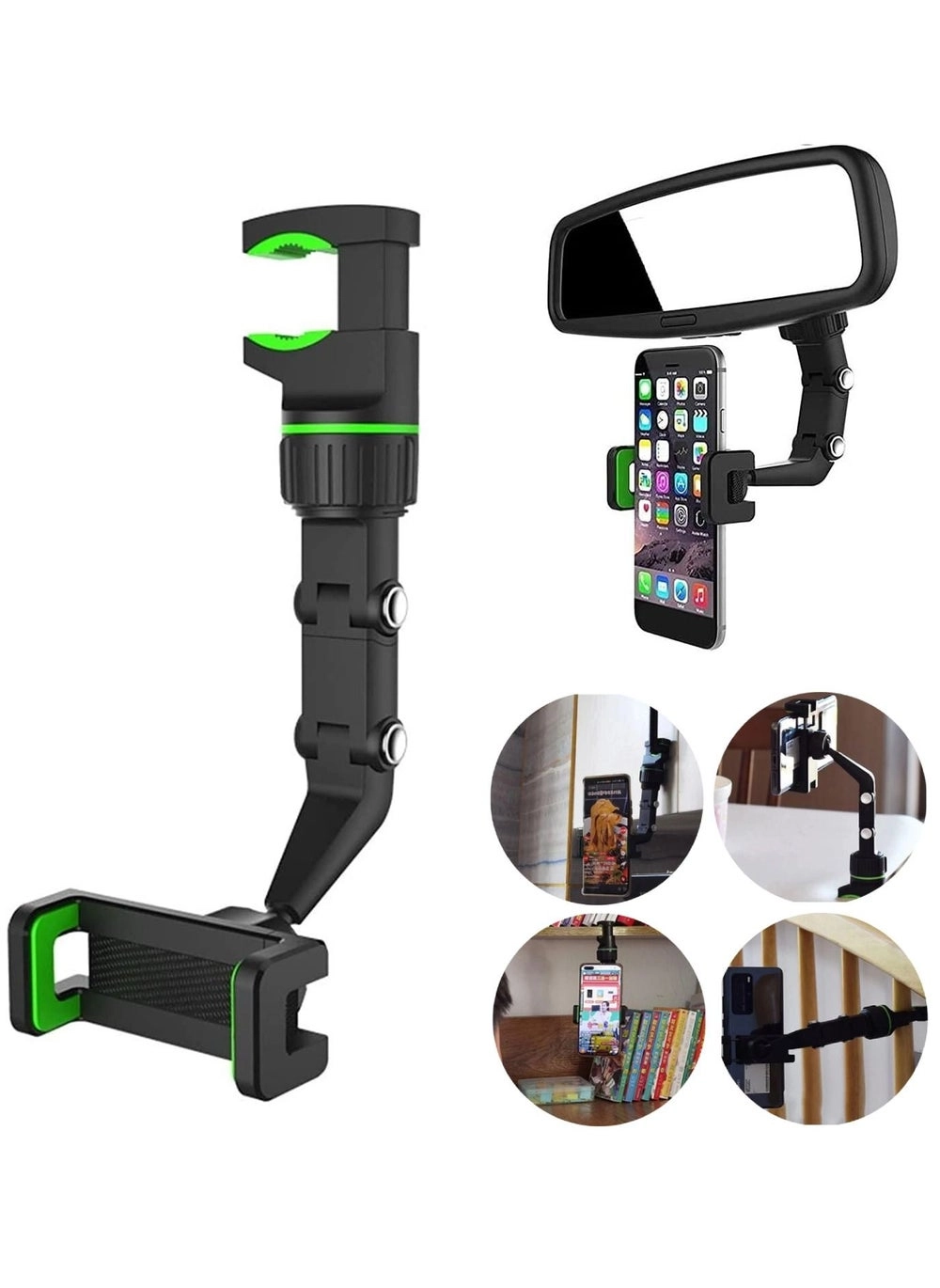 360 Degree Free Spin Universal Rotatable Car Mobile Phone Holder Mount Rearview Mirror Stand &#8211; Assorted Review