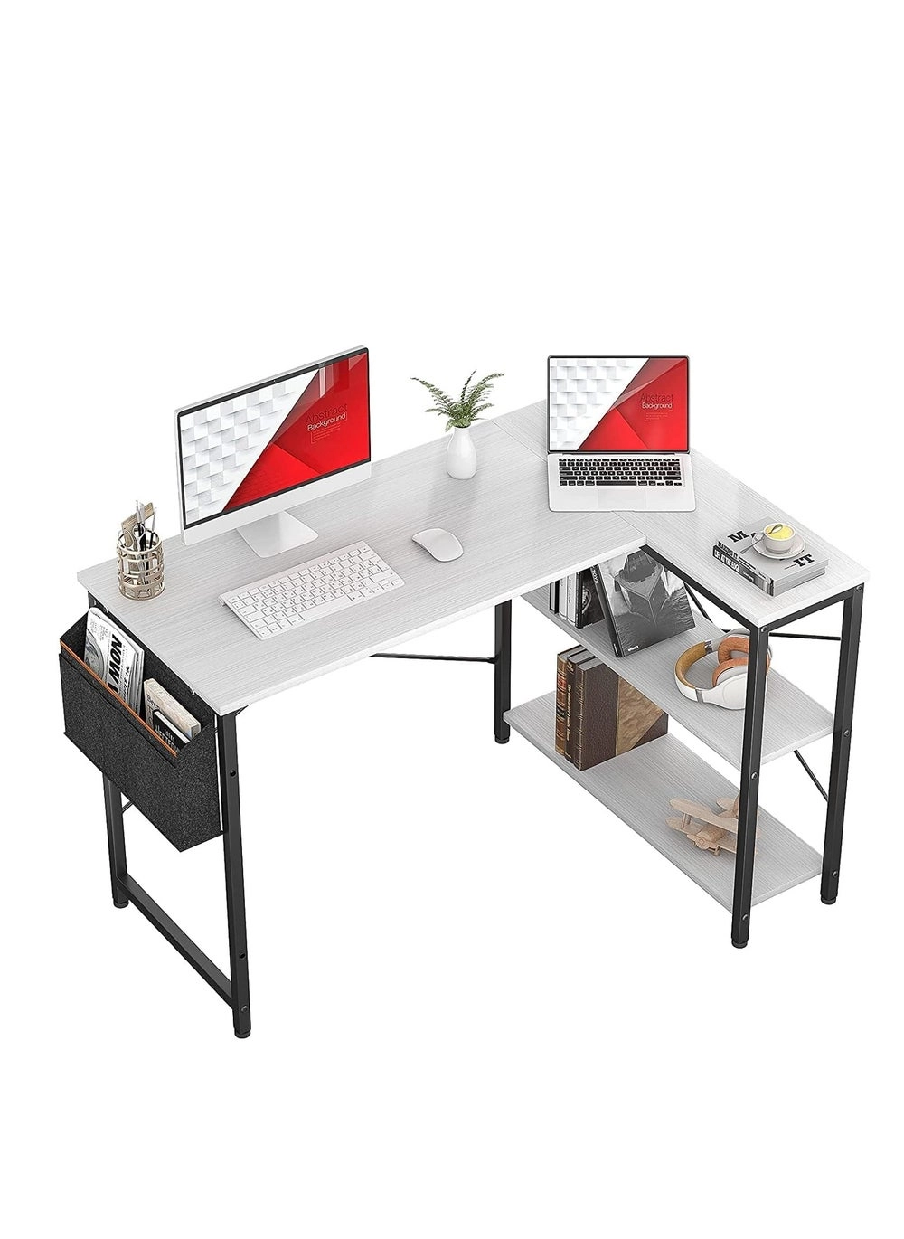 40&#8243; L Shaped Desk with Storage Shelves &#8211; In-Depth Review