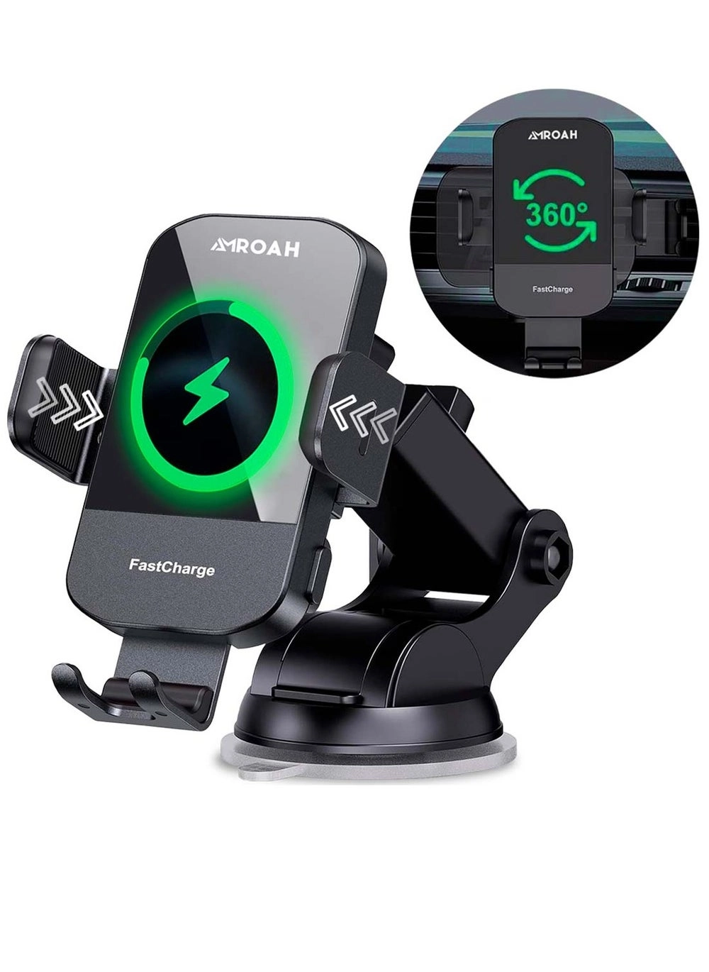 15W Wireless Car Charger Review: Clamping Phone Holder for iPhone &#038; Android