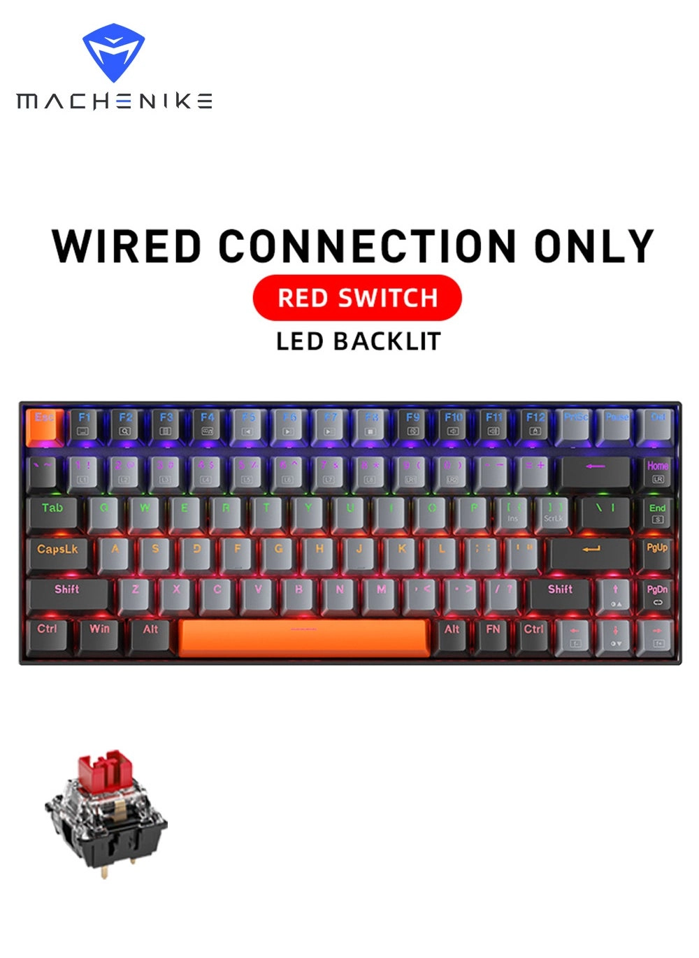 MACHENIKE K500A-B84 84 Keys Wired Mixed Light Keyboard Review