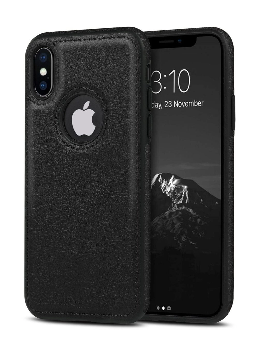 iPhone XS Max Case Review: Luxury Vintage Premium Leather Back Cover (Black)