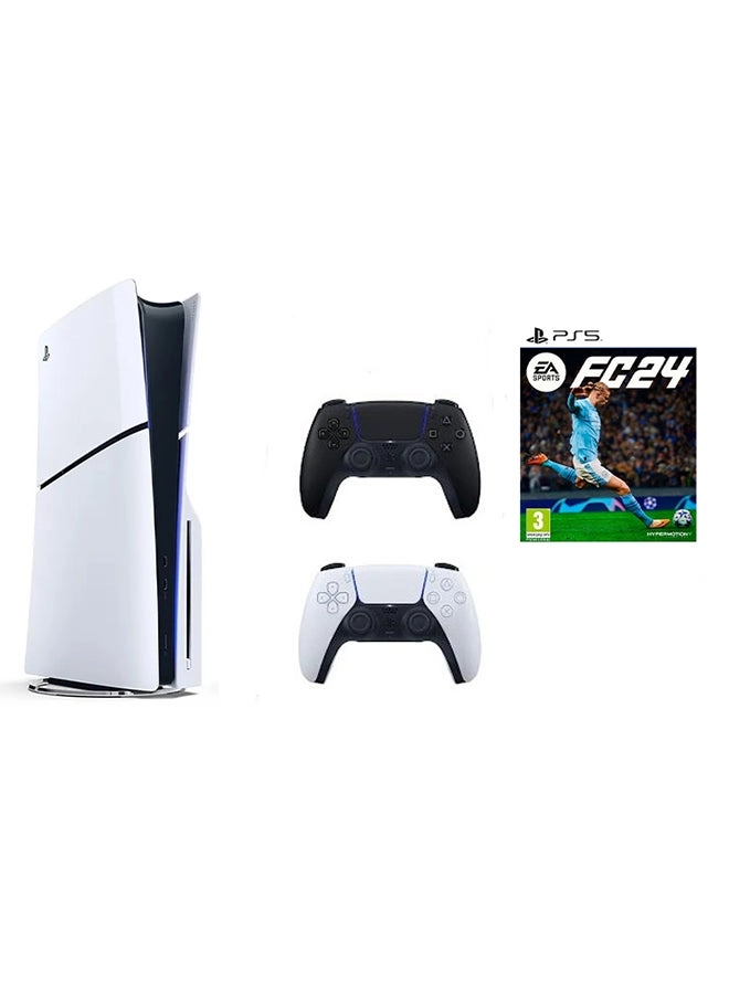 PlayStation 5 Disc Slim Console (CFI-2000 A01/CFI-2018 A01) with Extra Black Controller and FC 24 Review