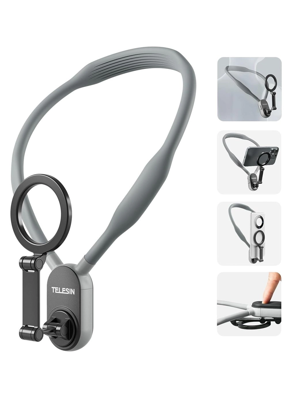 Magnetic Neck Mount Phone Holder Review (Grey) &#8211; iPhone 15, 14, 13, 12 &#038; Android Compatible