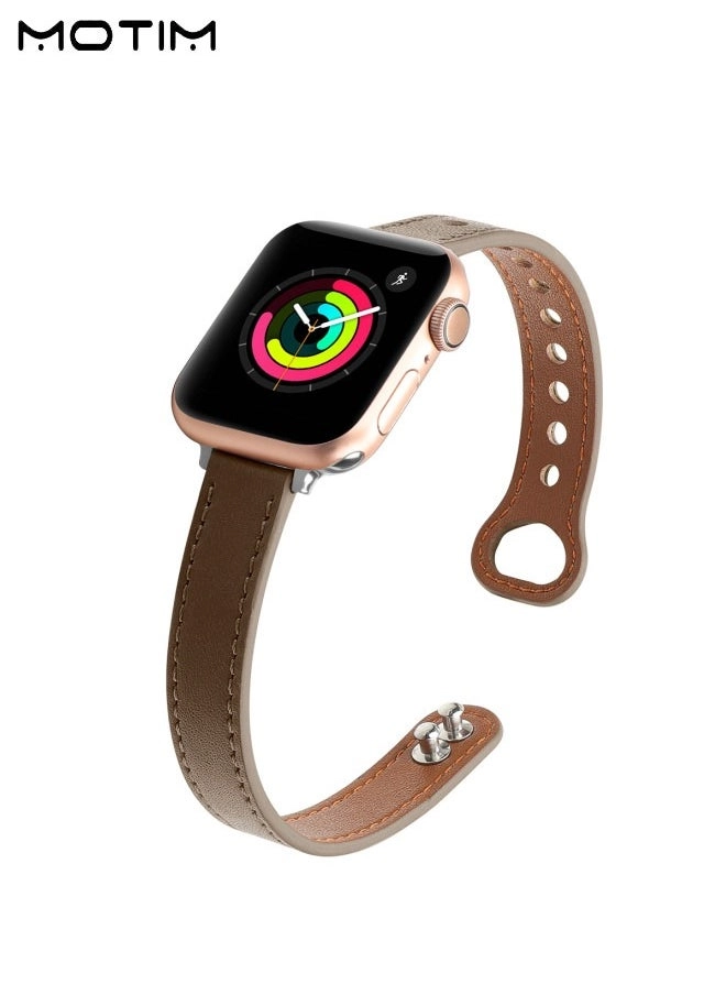 Slim Leather Watch Band for Apple Watch 42mm/44mm/45mm/49mm Review