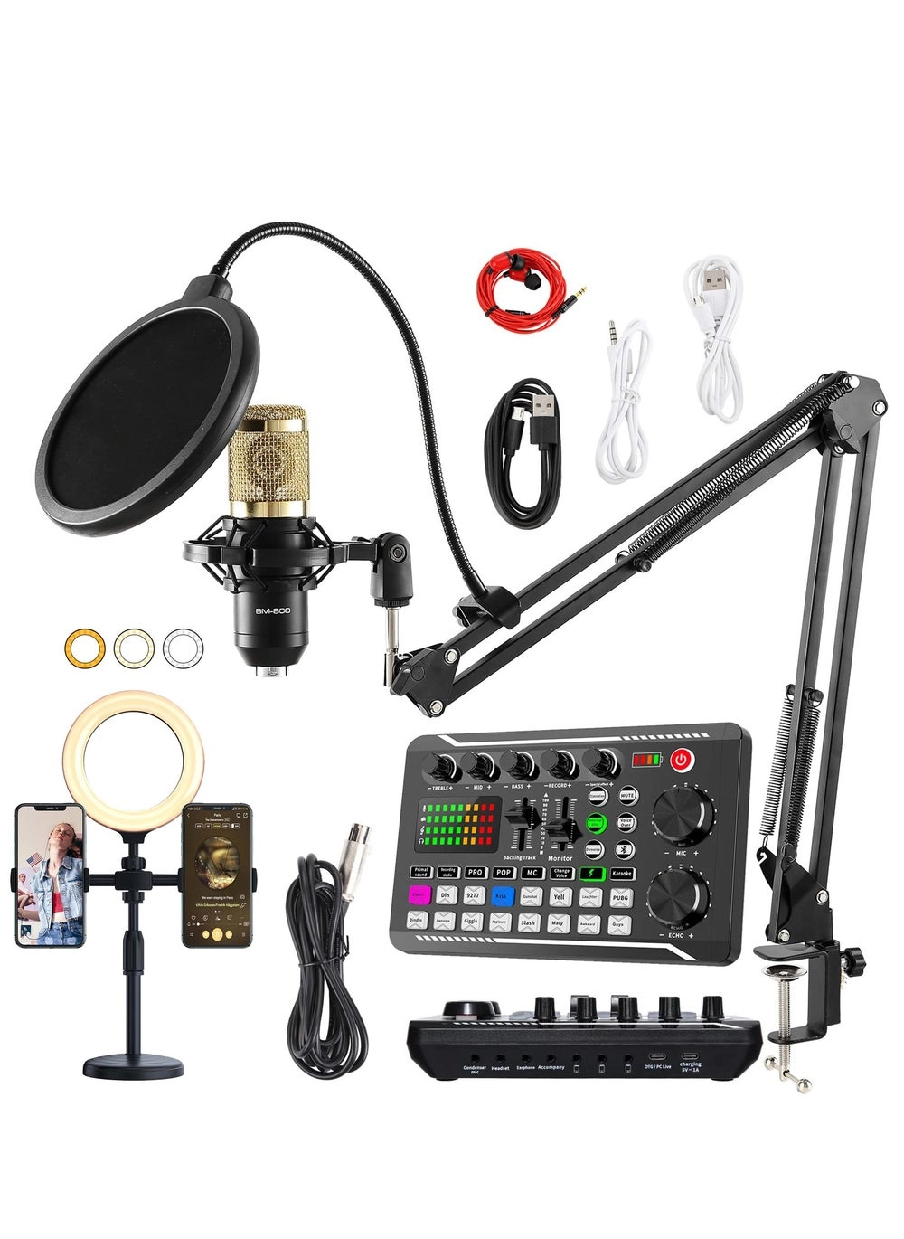 Podcast Microphone Bundle BM-800 Review: Condenser Mic with Live Sound Card Kit