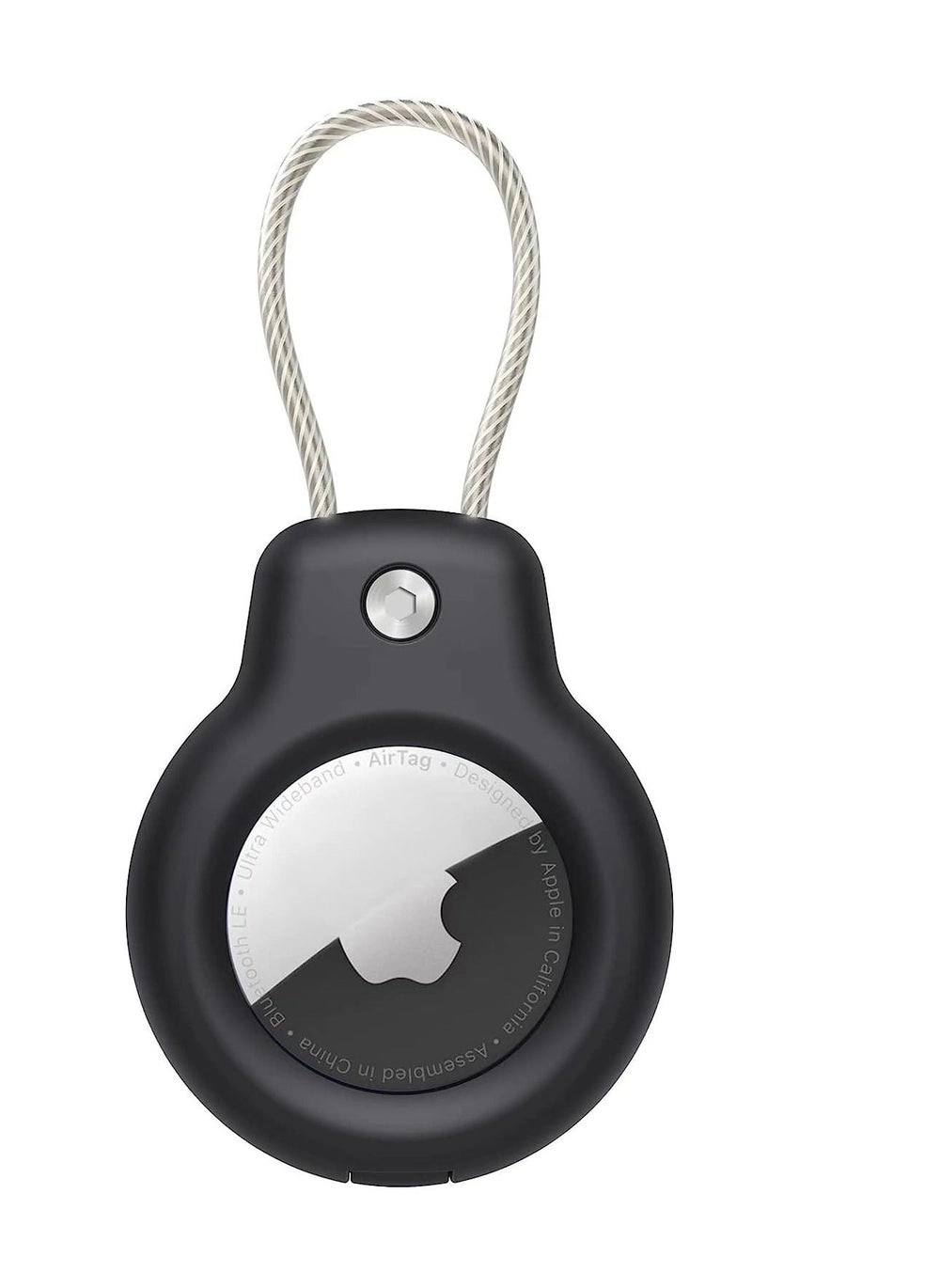 Case for Apple AirTag Secure Holder with Wire Cable (Black)