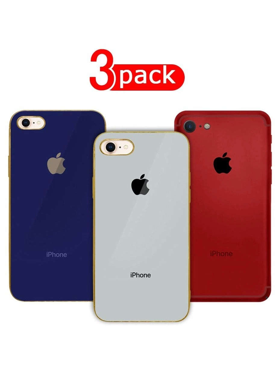 3Pack iPhone 8/7/SE 2020/2022 Case (Dark Blue/Silver/Red) Review