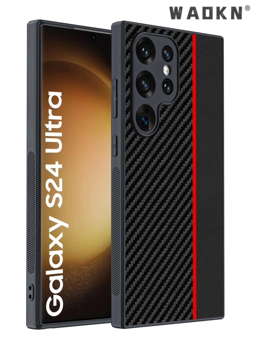 Aramid Fiber Case for Samsung Galaxy S24 Ultra 5G (Black/Red) Review