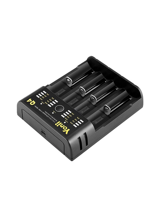 Q4 3.7V 18650 Li-ion USB 4 Slots Portable Battery Charger Black &#8211; YONII Q4 Intelligent Lithium Battery Charger Review (V7051_P)