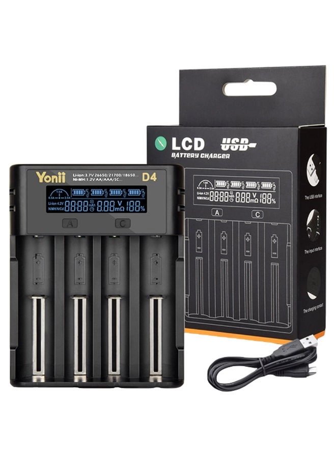 4-Slot D4 LCD Battery Charger V7052 Review: Black/Silver &#8211; A Comprehensive Look